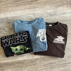 Star Wars bundle l 2 Long Sleeve Tees and 1 short sleeve shirts w Graphic Design